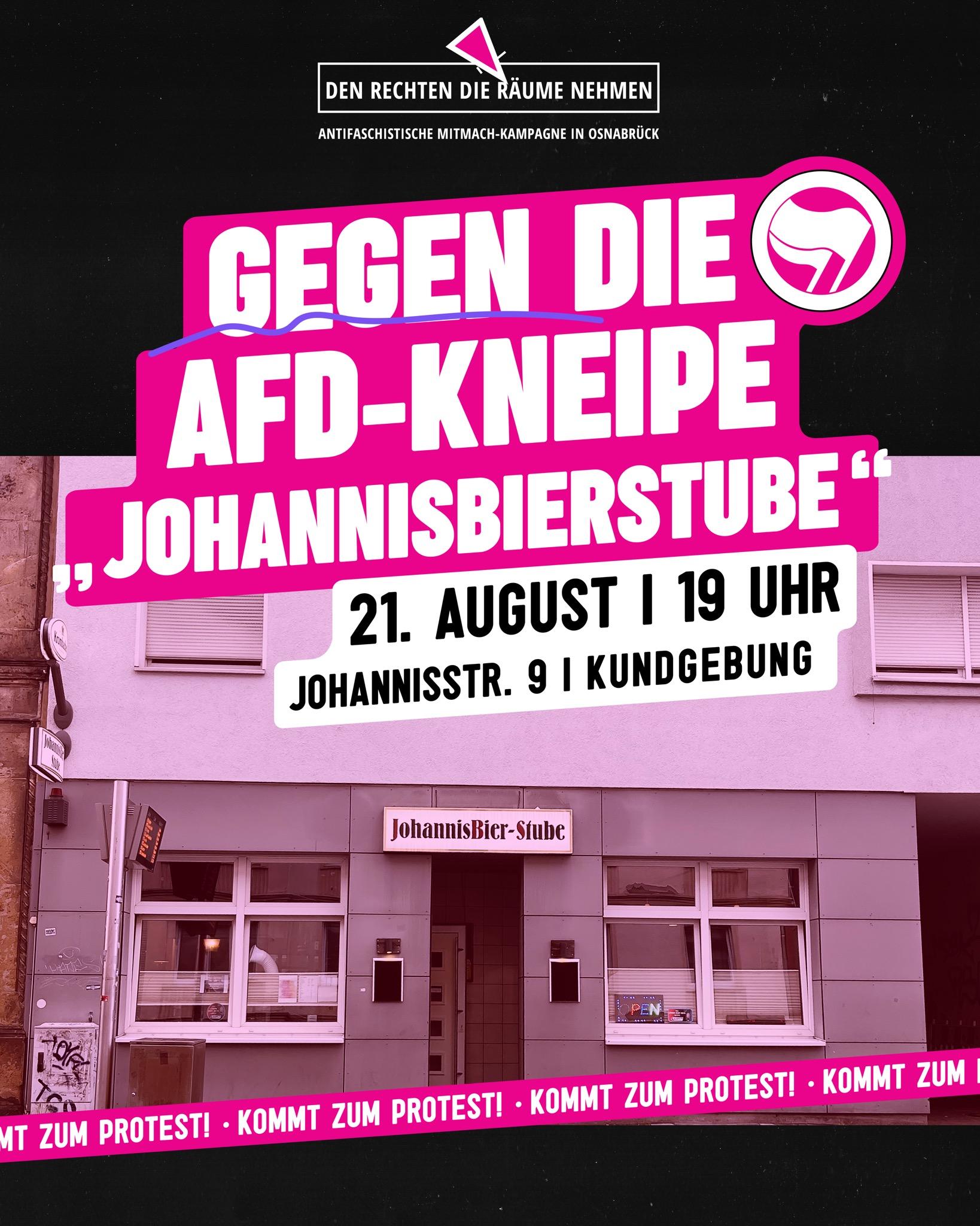 Kundgebung gegen die AfD-Kneipe „Johannisbierstube“ am Osnabrücker Salzmarkt!